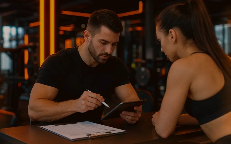 Koç kişisel antrenman programı hazırlıyor