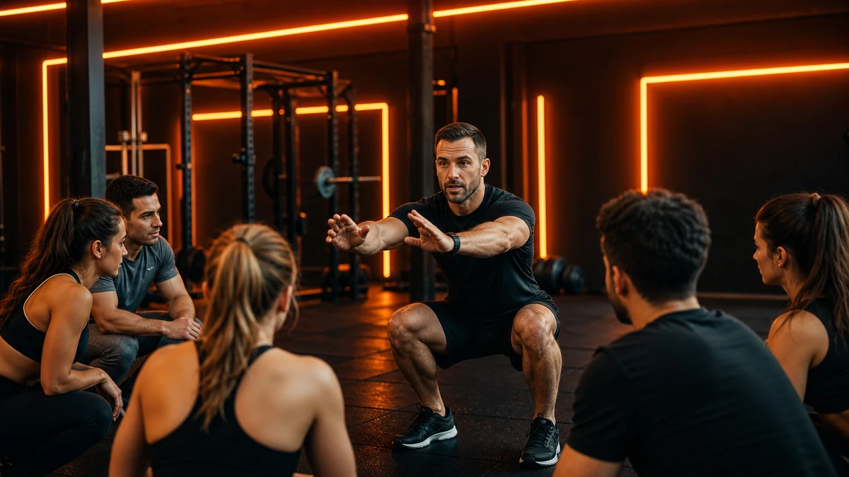TVGFBF fitness koç eğitimi — turuncu neon antrenman salonu